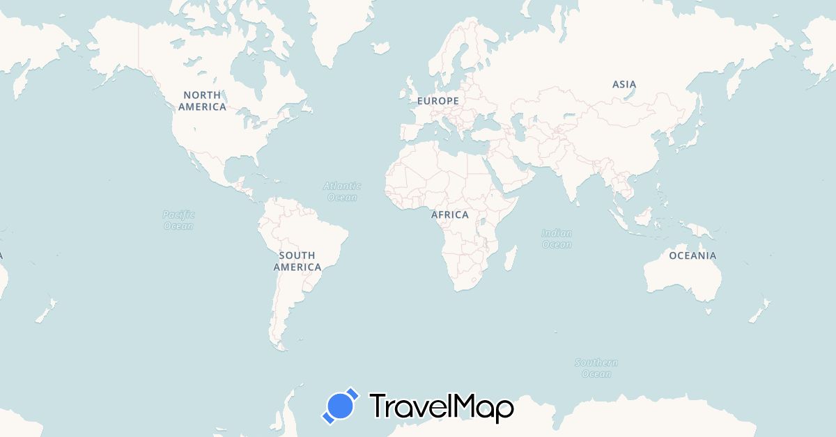 TravelMap itinerary: driving, avion, bus in Canada, France (Europe, North America)